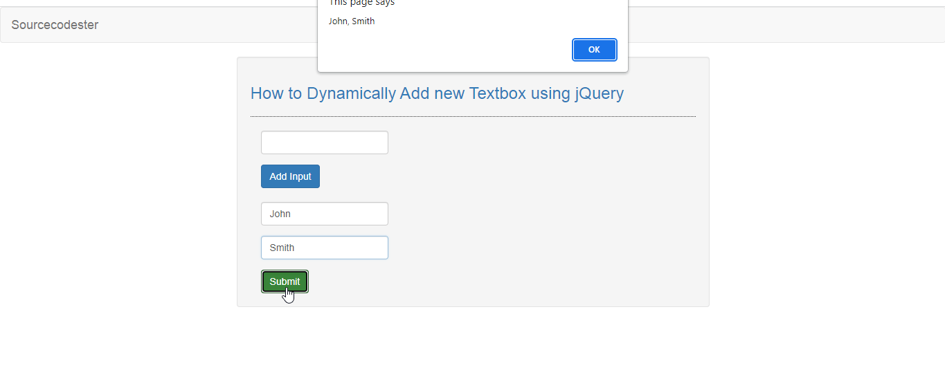 How to Dynamically Add new Textbox using jQuery in JavaScript